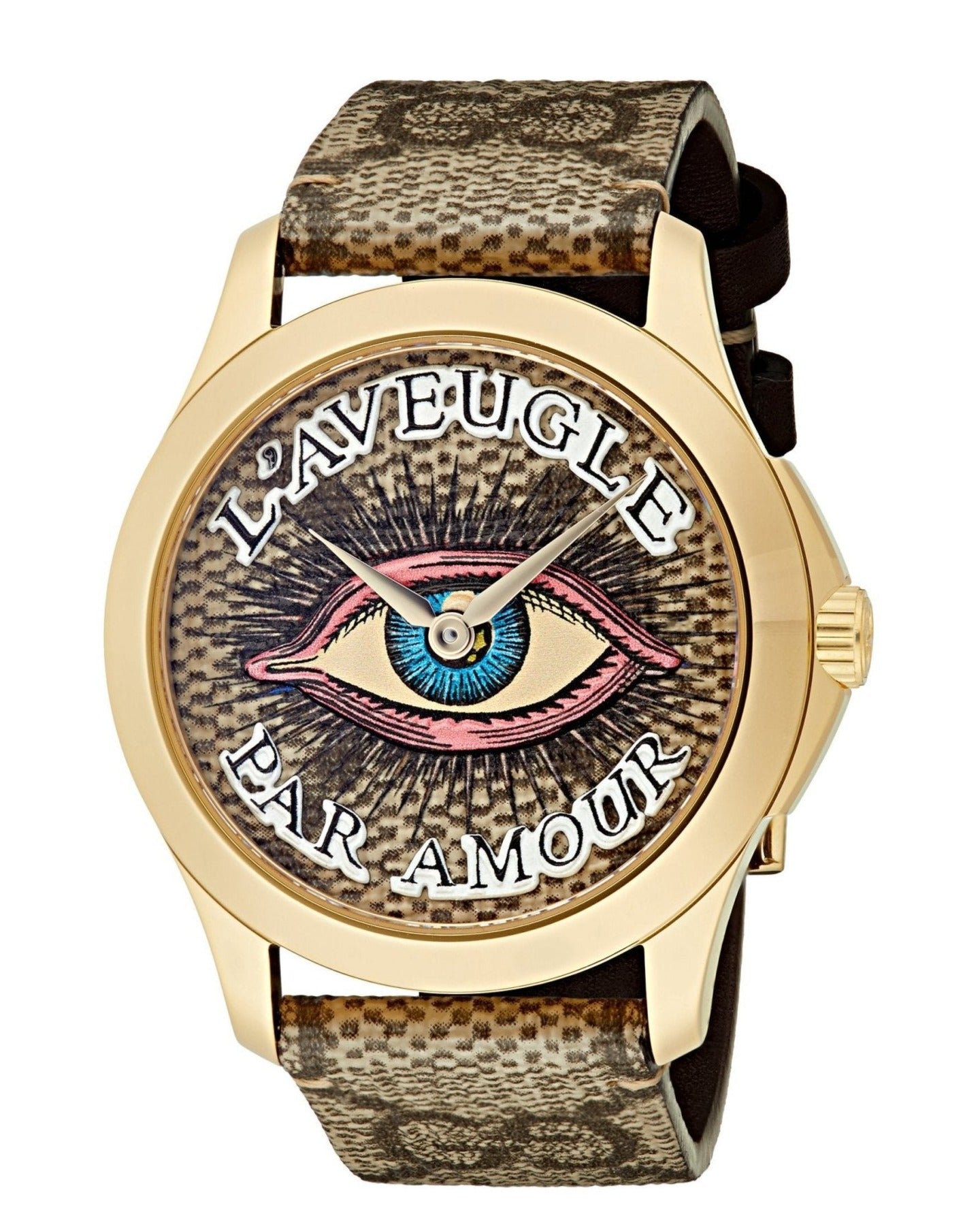 Gucci G-Timeless YA1264022 unisex watch eye motif dial detail