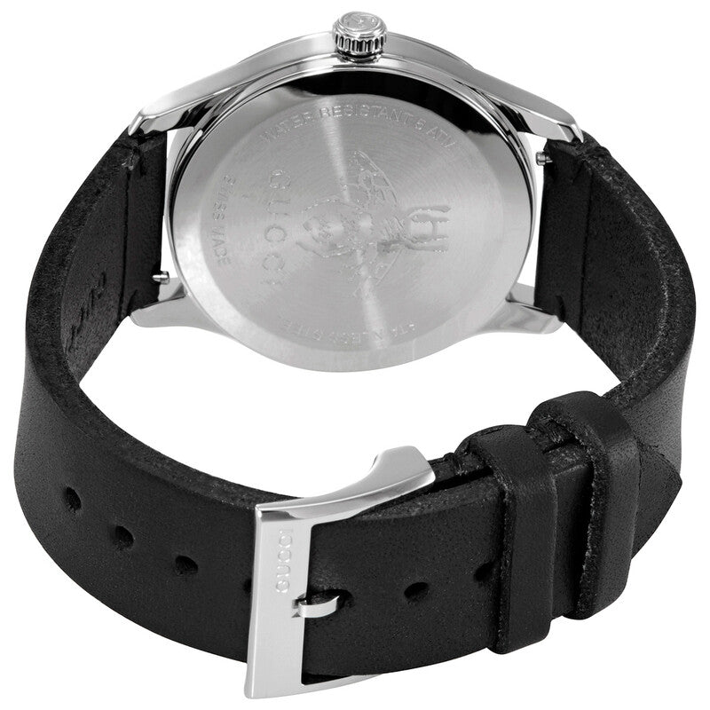 Gucci G-Timeless watch caseback showing stainless steel back with engraved detailing
