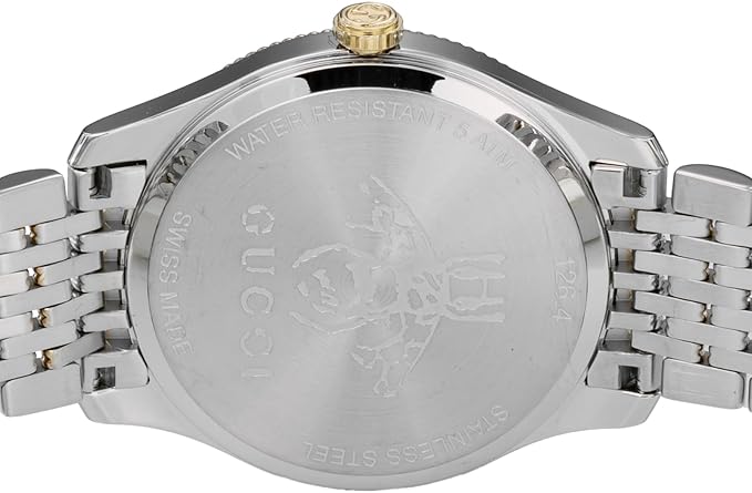 Gucci G-Timeless caseback with engraved logo and bee motif detail