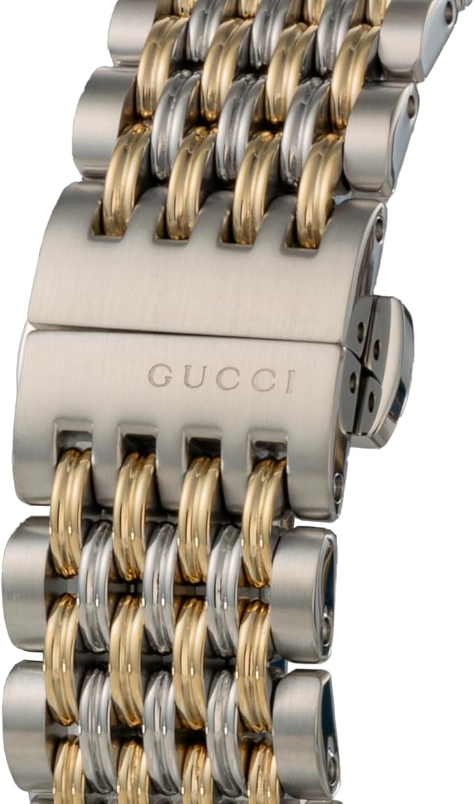Gucci G-Timeless two-tone braided metal bracelet with stainless steel and gold-tone links
