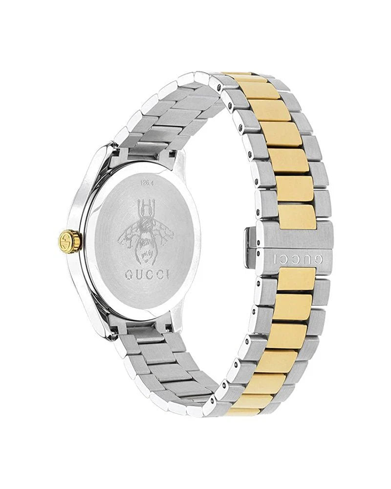Gucci G-Timeless watch case back with bee motif engraving