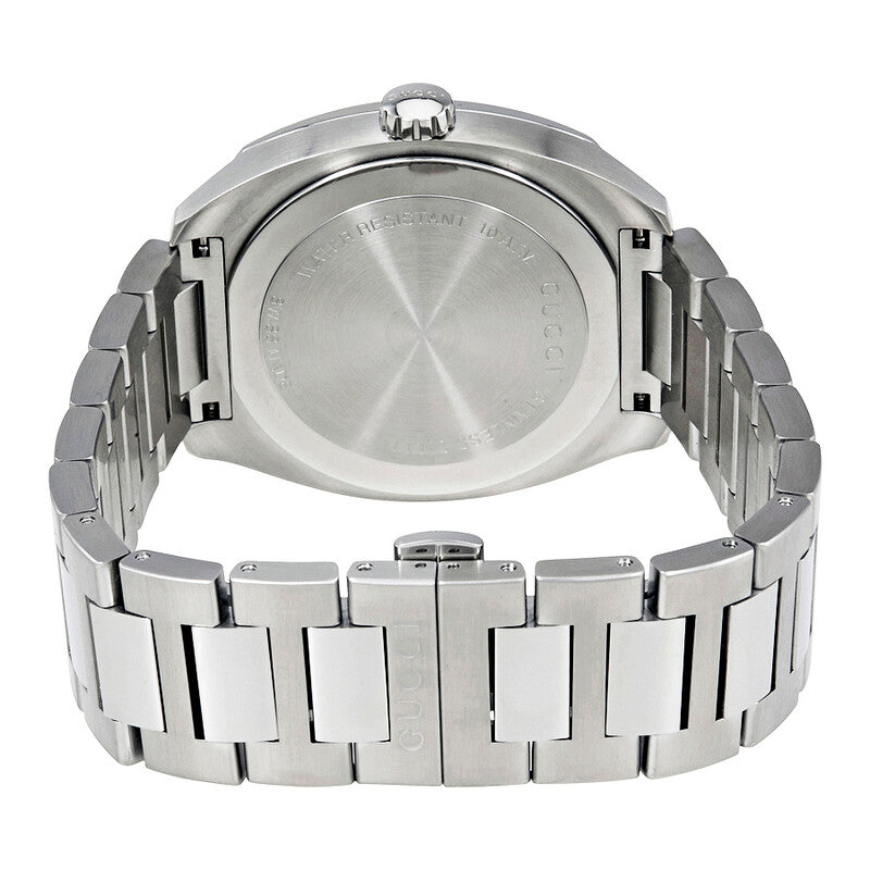Gucci GG2570 caseback showing stainless steel case with bracelet attachment points