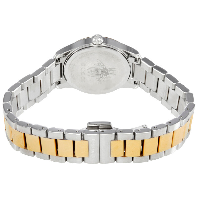 G-Timeless 29mm watch caseback with two-tone stainless steel and gold bracelet