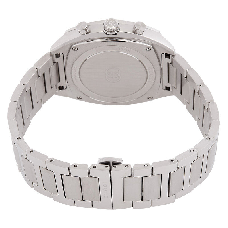 Gucci Interlocking G chronograph watch caseback and stainless steel bracelet