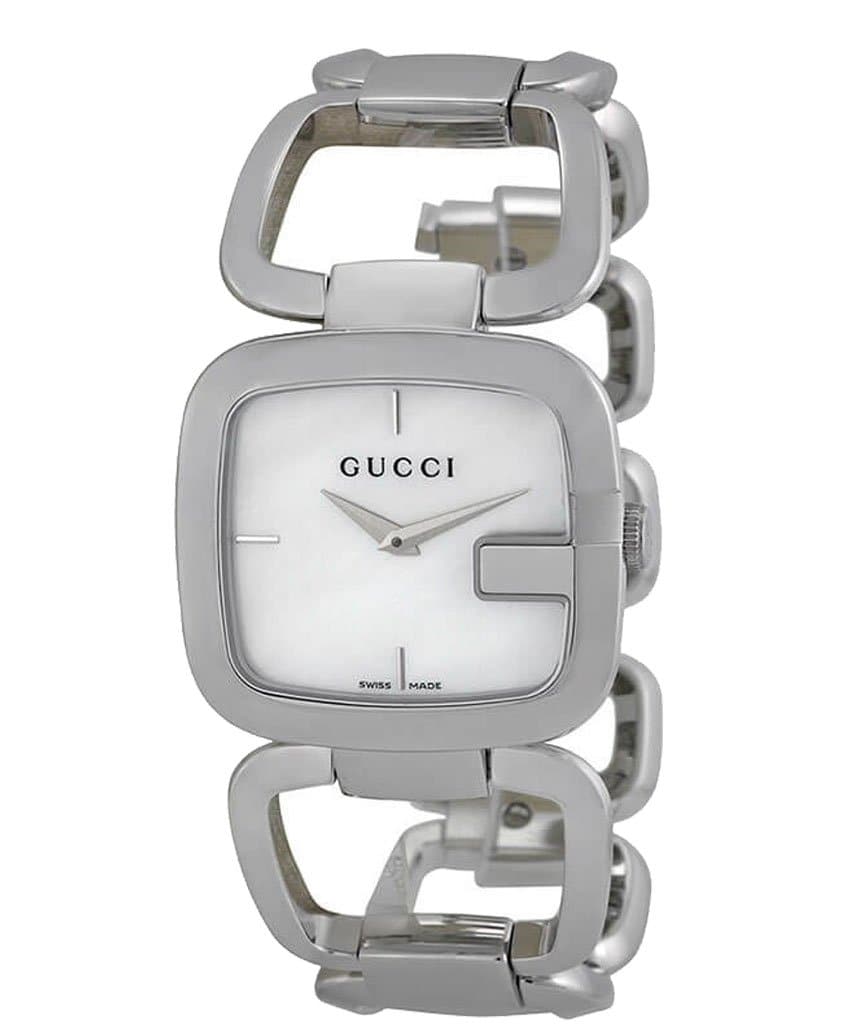 Gucci YA125404 G-Class watch three-quarter view showing dial and bracelet design