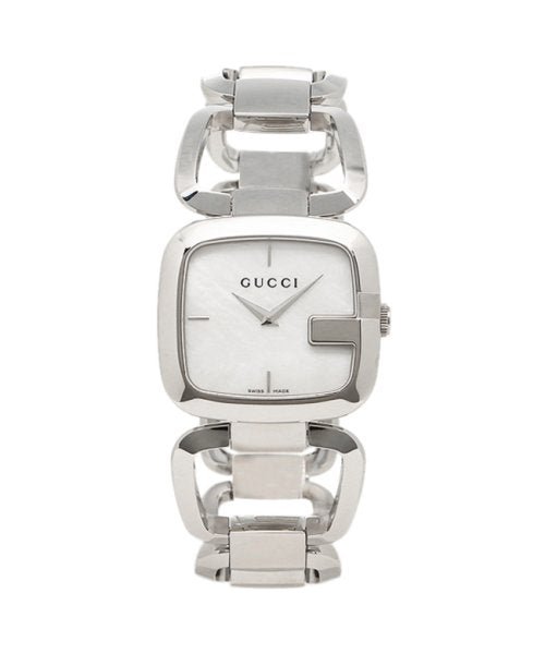 Gucci YA125404 G-Class stainless steel watch with rectangular dial and link bracelet