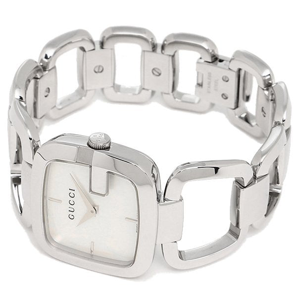 Gucci G-Class YA125404 stainless steel watch worn on wrist showing bracelet and dial