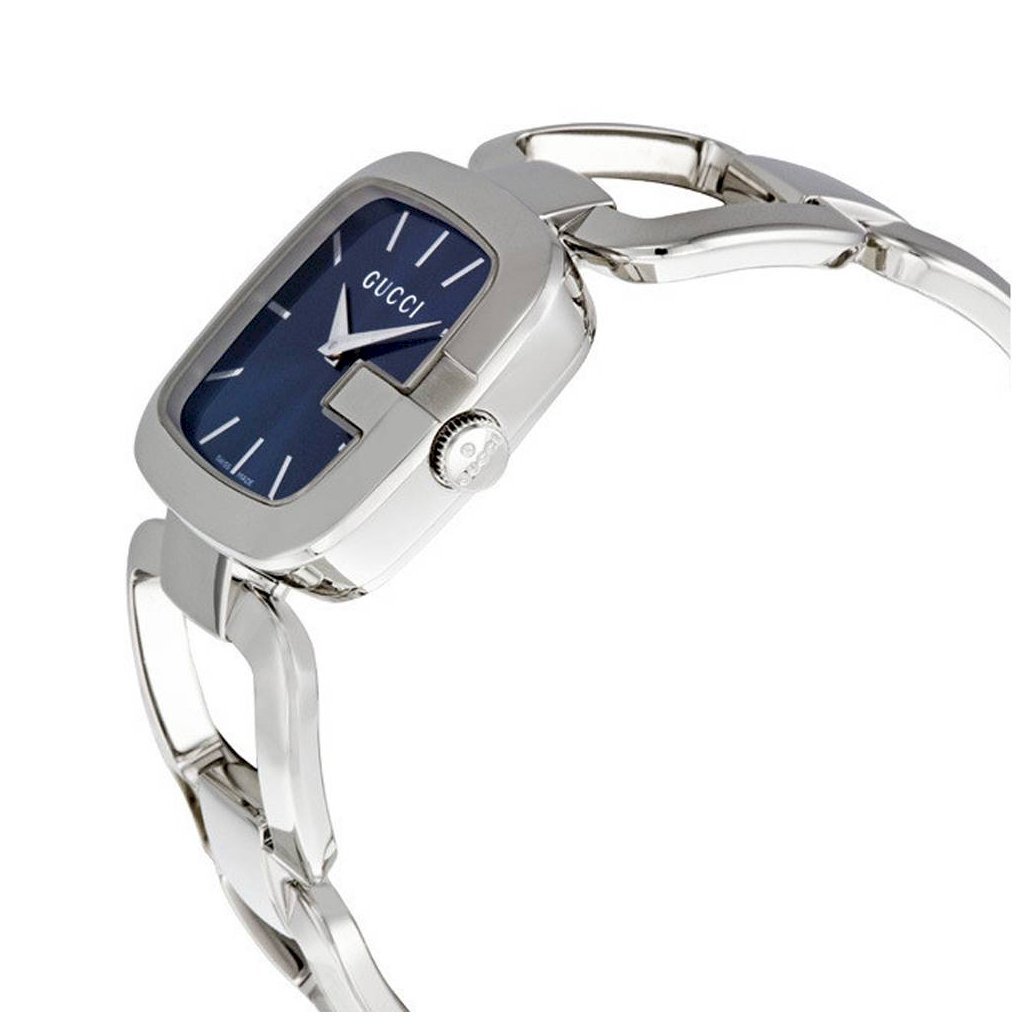 Gucci YA125405 watch on wrist showing square stainless steel design
