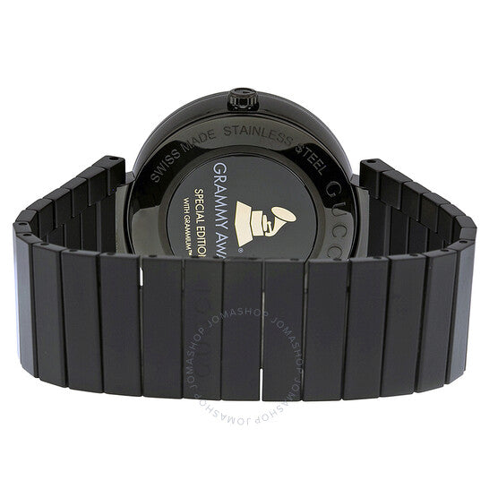 Back view of Gucci Grammy watch with Grammy Awards engraving and bracelet