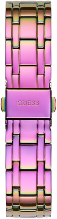 Guess Allara watch bracelet with iridescent purple and rose gold link design