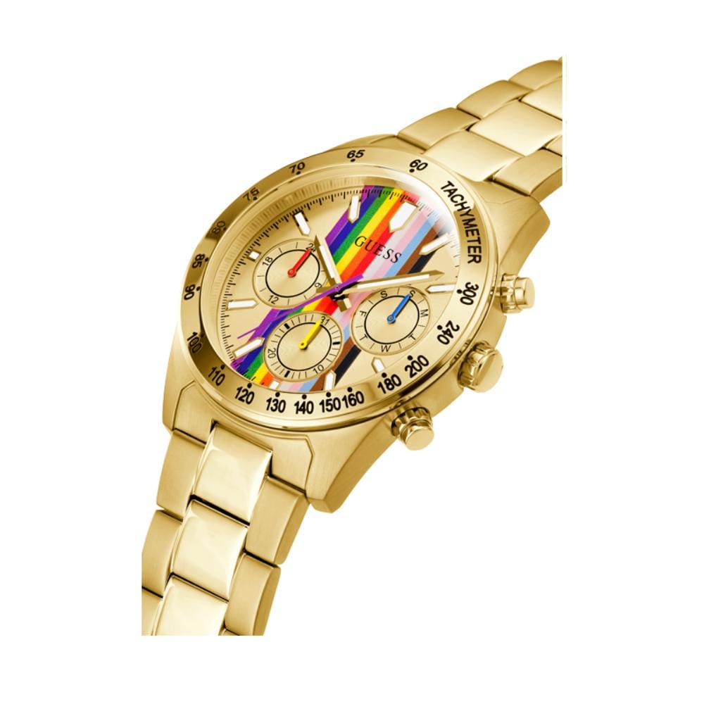 Guess Altitude Rainbow Dial Gold Men’s Watch GW0434G1 - Watch