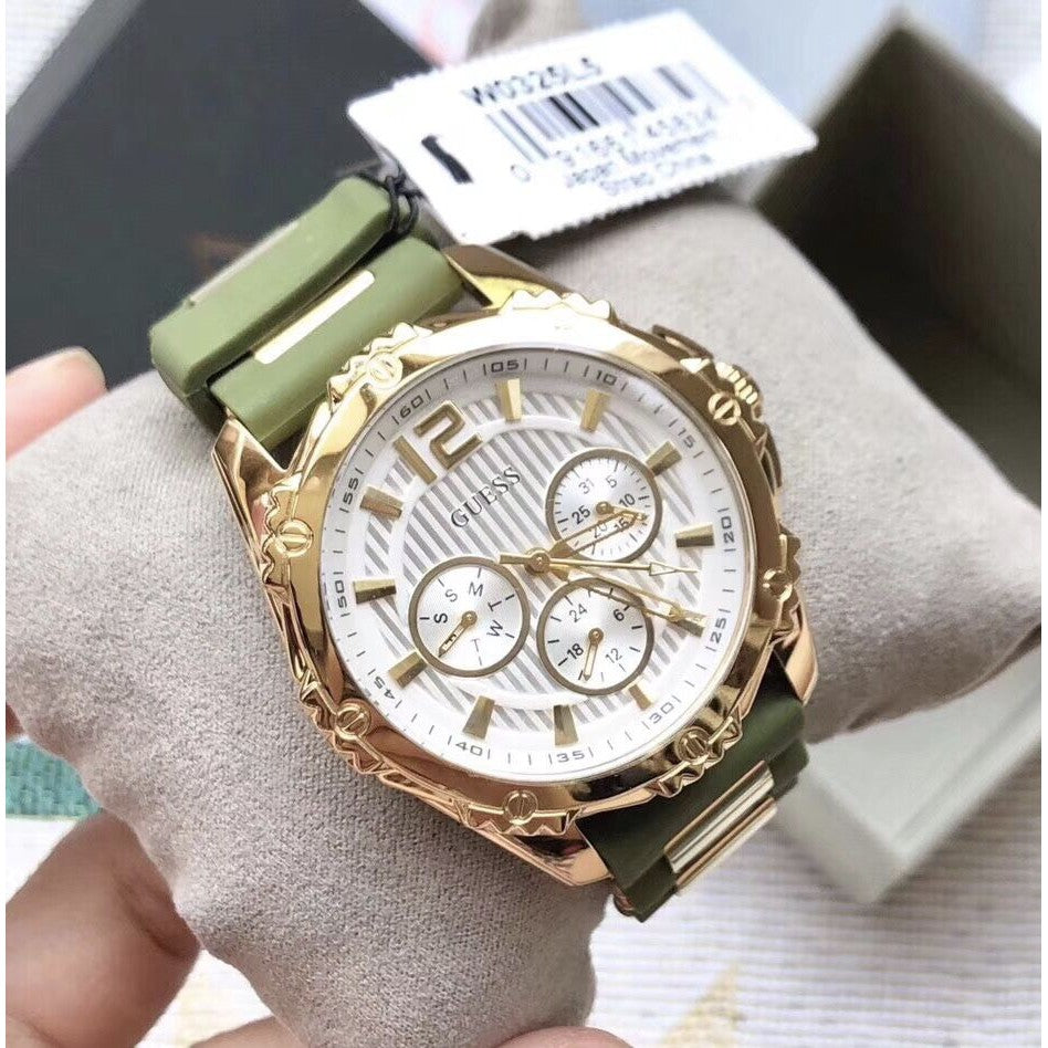 Guess Army Green Silicon Strap Women’s Watch W0325L5 - Watch