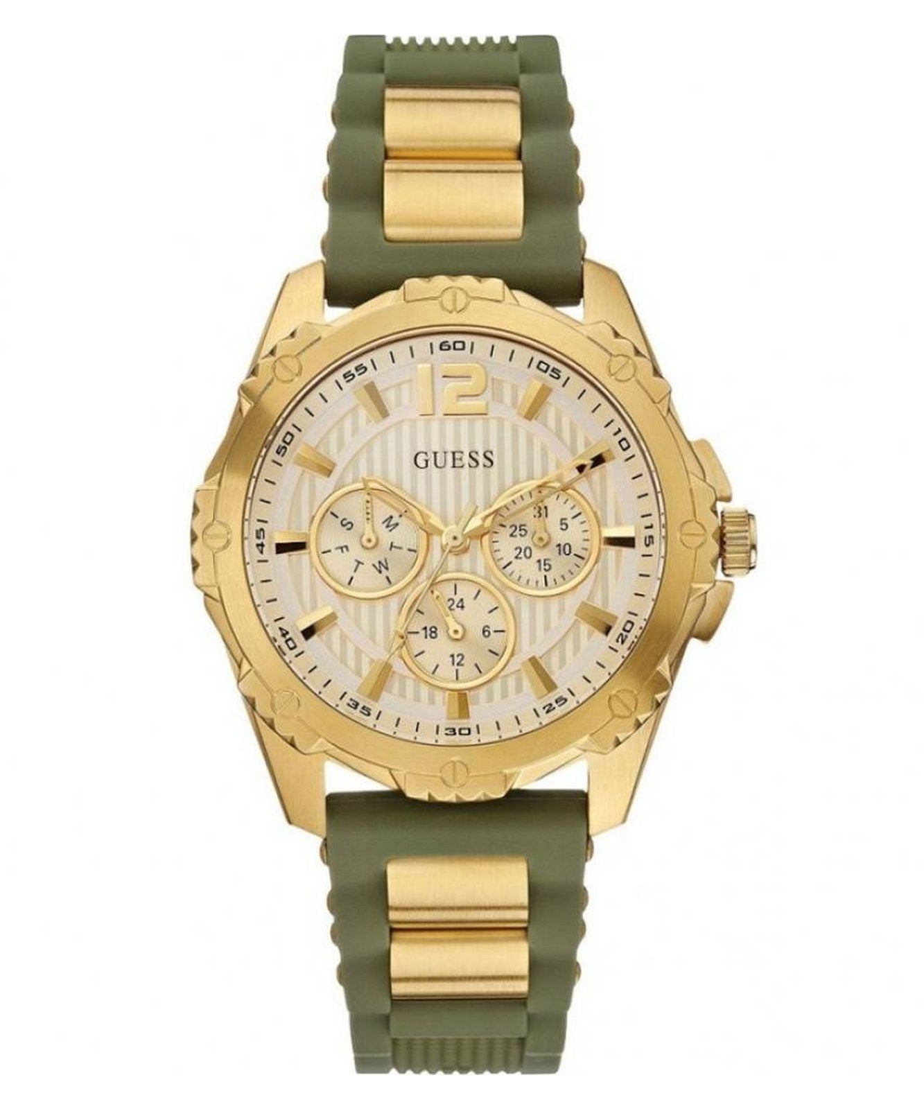 Guess Army Green Silicon Strap Women’s Watch W0325L5 - Watch