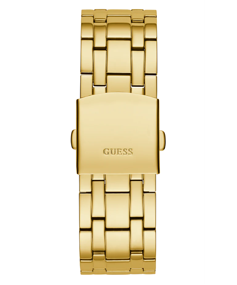 Gold-tone link bracelet with Guess branding on clasp