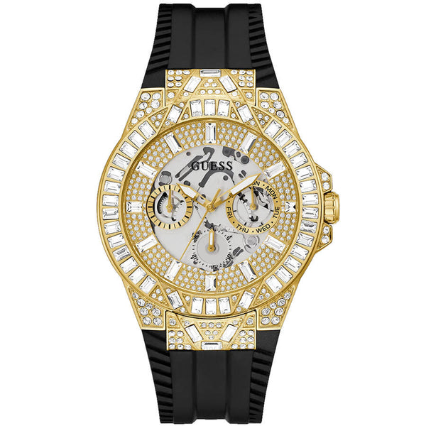 Guess Black Gold Tone Multi-Function Champagne Dial Men's Watch GW0498G2 - The Watches Men & Co