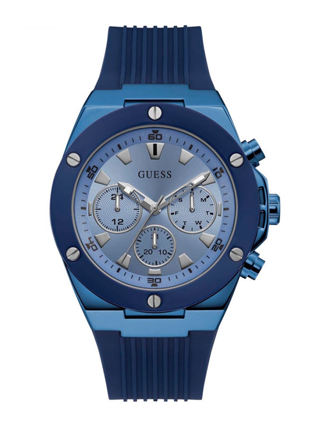 Guess Blue Silicone Multi-function Men’s Watch GW0057G3 - Watch
