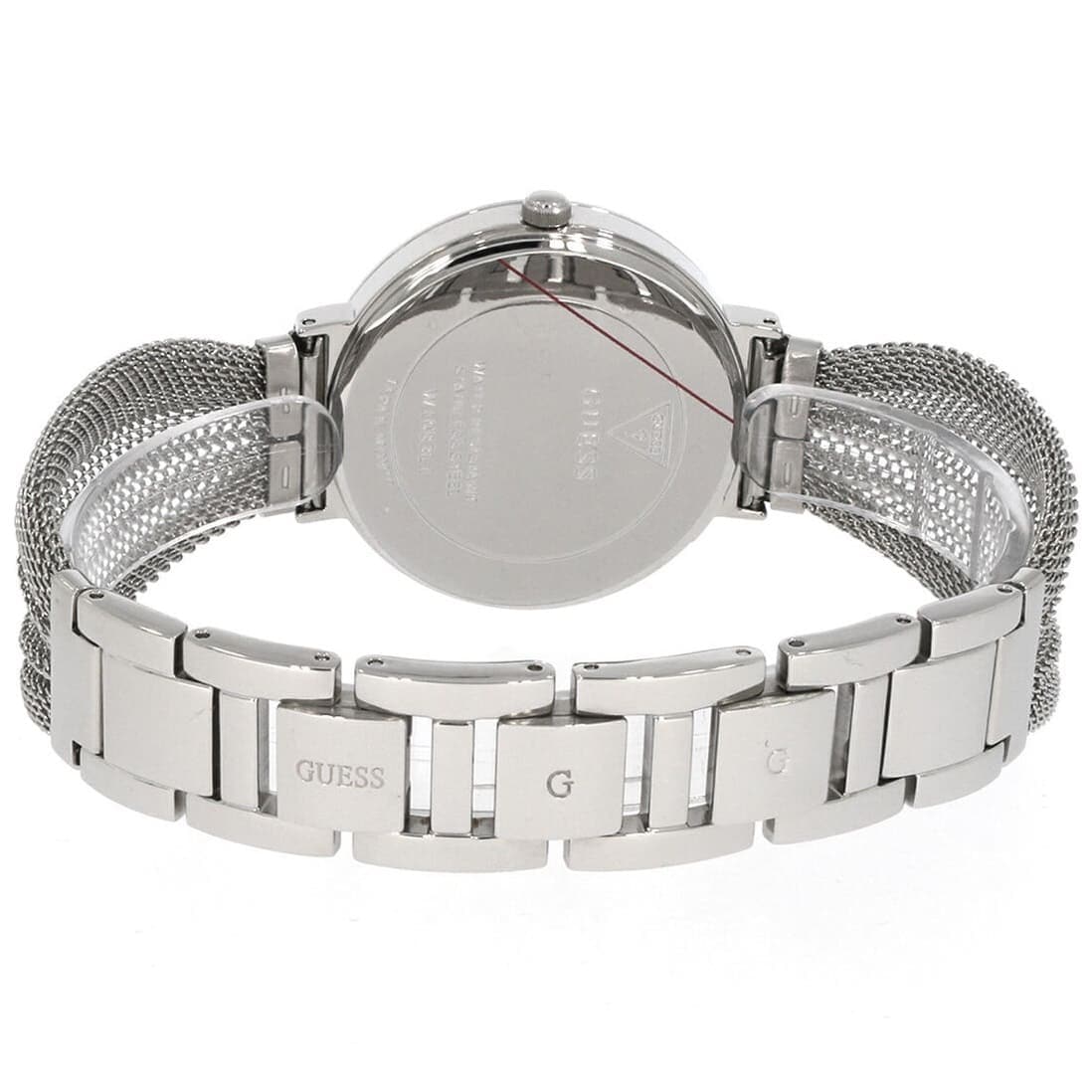 Guess Chiffon Crystal Silver Dial Ladies Watch W1083L1 - Watch