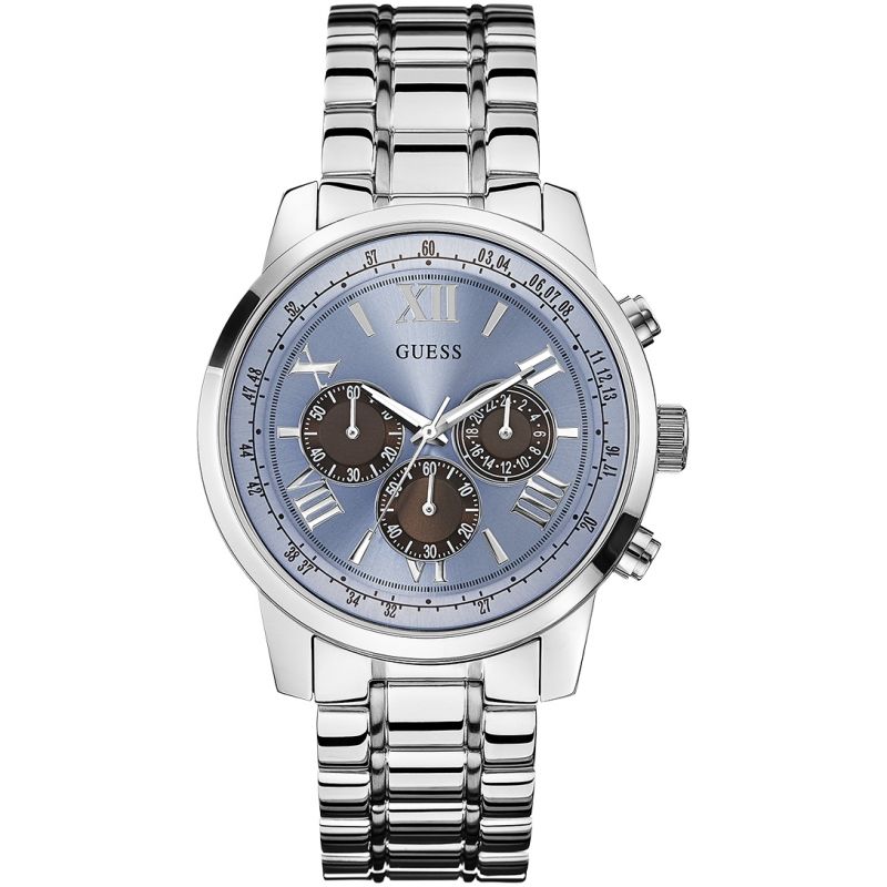 Guess Chrono Blue Dial Silver Men’s Watch W0379G6 - Watch
