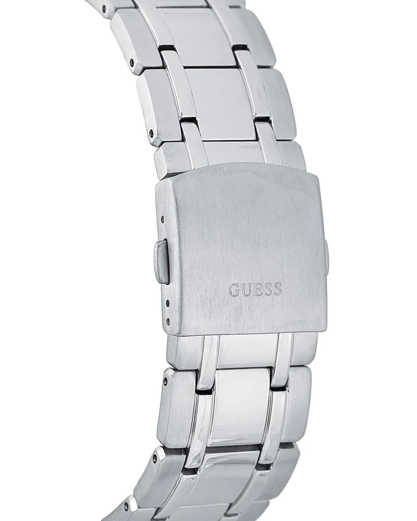 Guess Circuit silver-tone steel bracelet strap with GUESS branding on clasp
