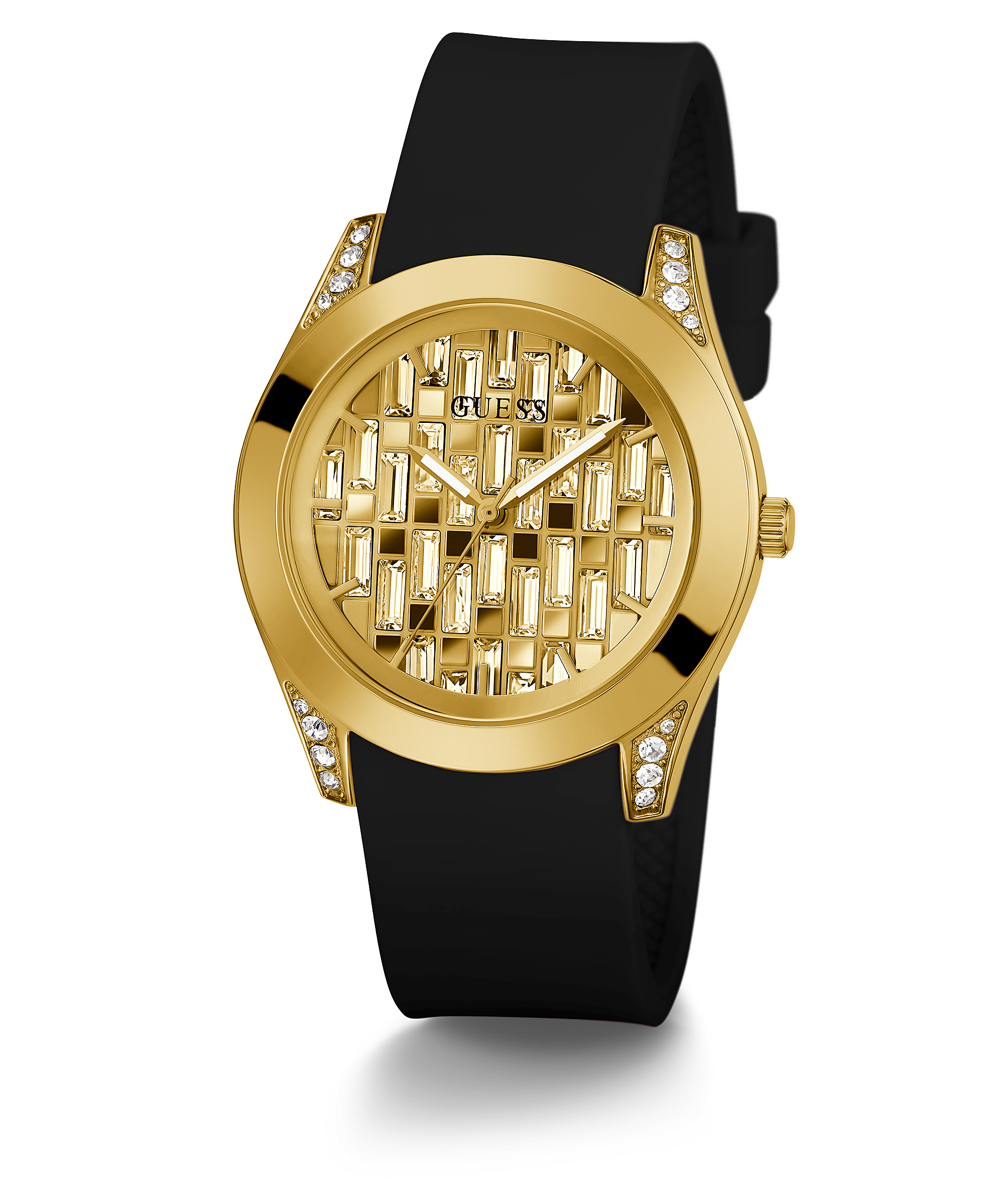 Guess Clarity Gold Tone Case Silicone Women’s Watch GW0109L1 - Watch