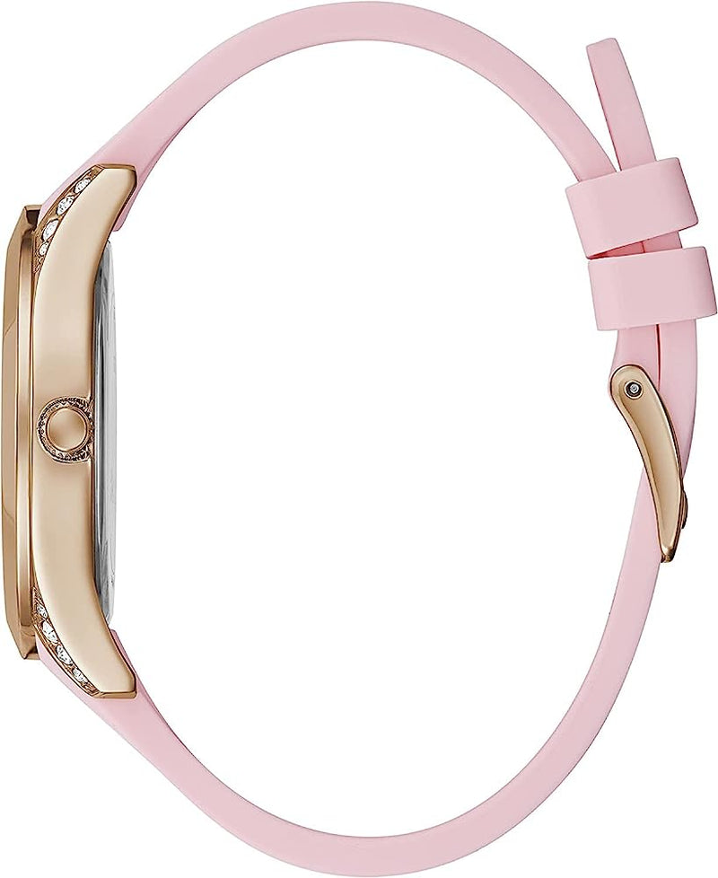 Guess Clarity Pink Tone Silicone Strap Women’s Watch GW0109L2 - Watch