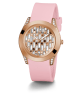 Guess Clarity Pink Tone Silicone Strap Women’s Watch GW0109L2 - Watch