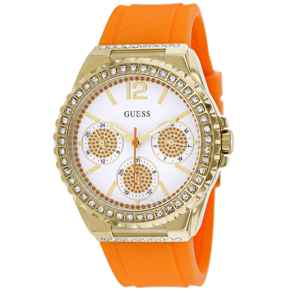 Guess Classic Quartz White Dial Ladies Watch W0846L4 - The Watches Men & Co