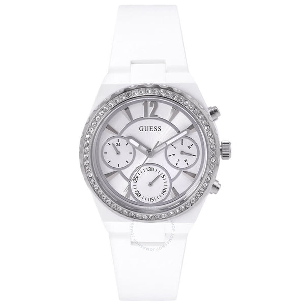 Guess Classic Silver-tone Dial Ladies Watch GW0697L1 - The Watches Men & Co