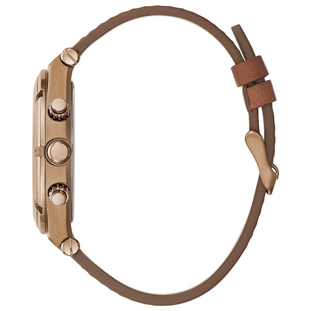 Guess Coffee Leather Strap Men’s Watch GW0262G3 - Watch