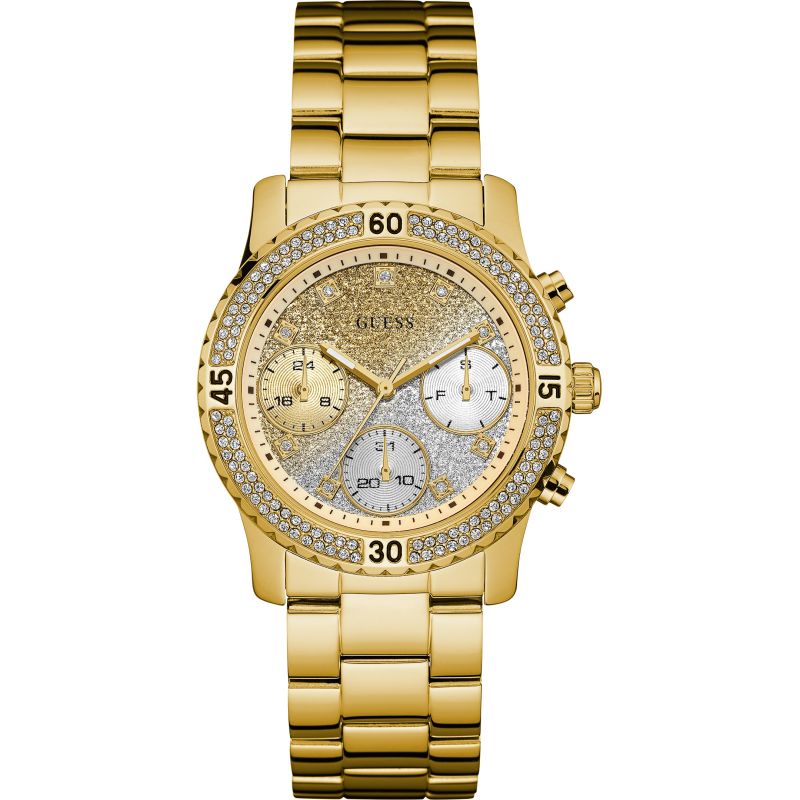 Guess Confetti Crystal Glitter Dial Ladies Watch W0774L5 - Watch