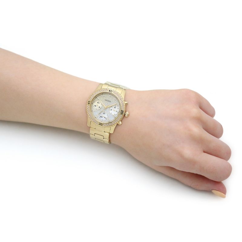 Guess Confetti Crystal Glitter Dial Ladies Watch W0774L5 - Watch