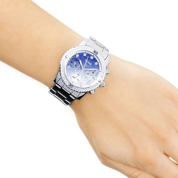Guess Confetti Crystal Glitter Dial Ladies Watch W0774L6 - Watch