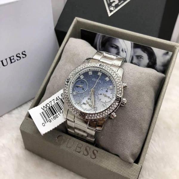 Guess Confetti Crystal Glitter Dial Ladies Watch W0774L6 - Watch