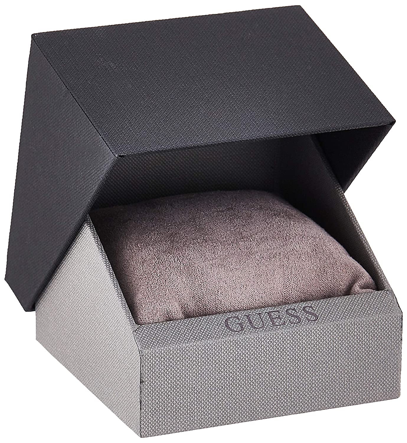 Guess watch packaging with gray and black gift box
