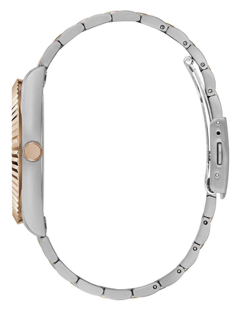 Guess Connoisseur two-tone silver and rose gold metal bracelet