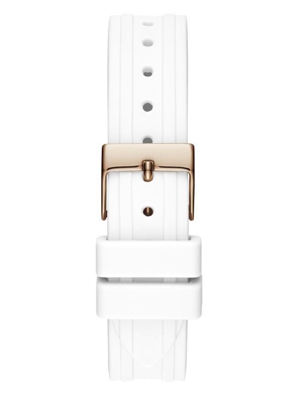 Guess Cosmo Rose Gold White Strap Women’s Watch GW0034L2 - Watch