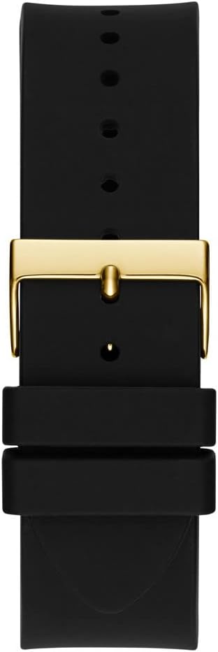 Black silicone strap with gold-tone buckle and cut-through detail
