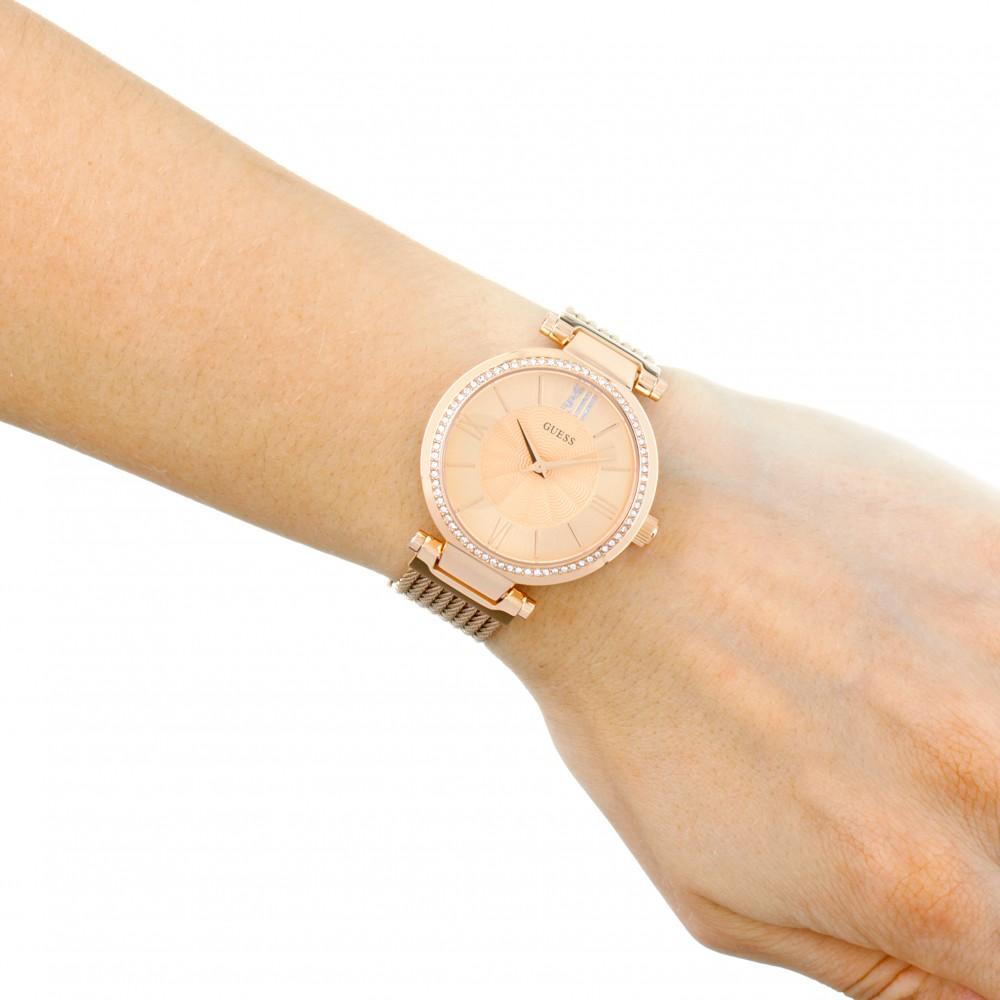 Guess Diamond Rose Gold Ladies Watch W0638L4 - The Watches Men & CO #5