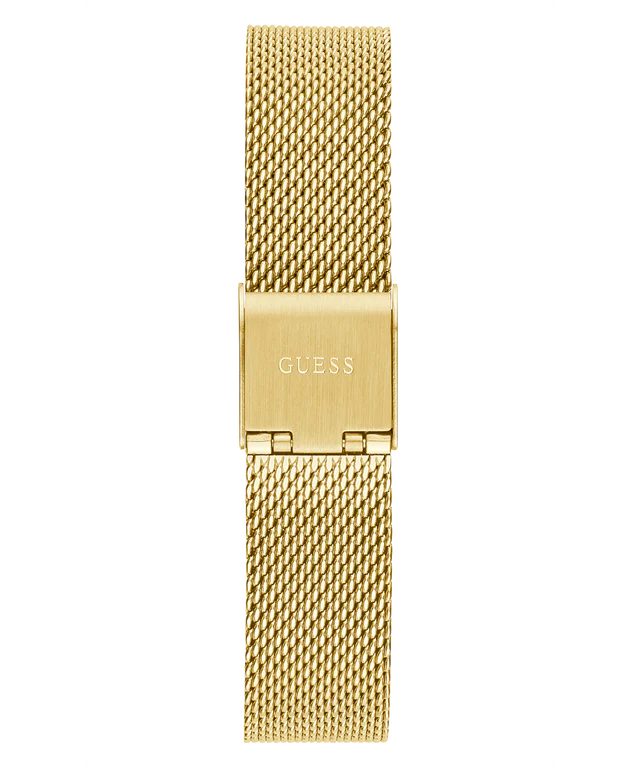 Guess Dream women's watch gold mesh strap with deployment clasp and engraved Guess logo