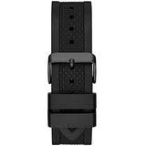 Guess Frontier black silicone strap with buckle closure and textured pattern