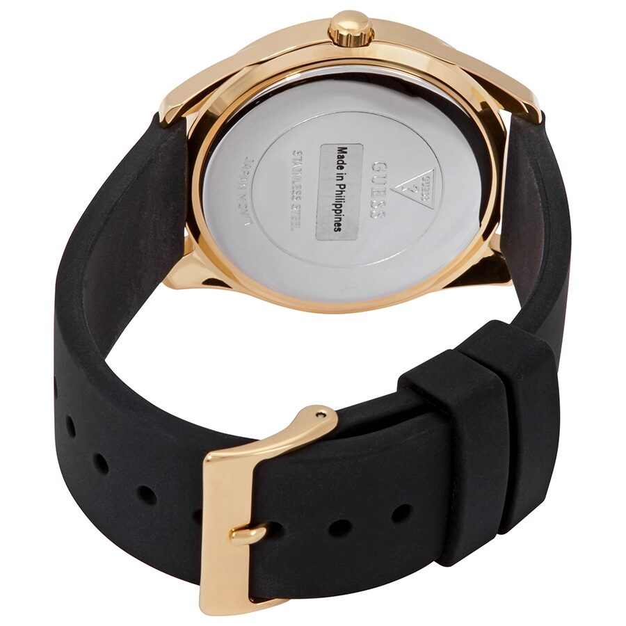 Guess G-Twist Gold Dial Black Leather Ladies Watch W0911L3 - The Watches Men & CO #3