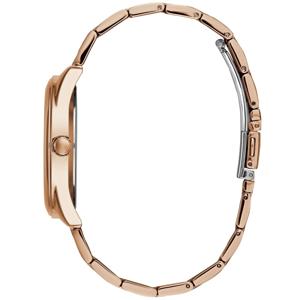 Guess G-Twist women's gold-tone watch side view of bracelet and case