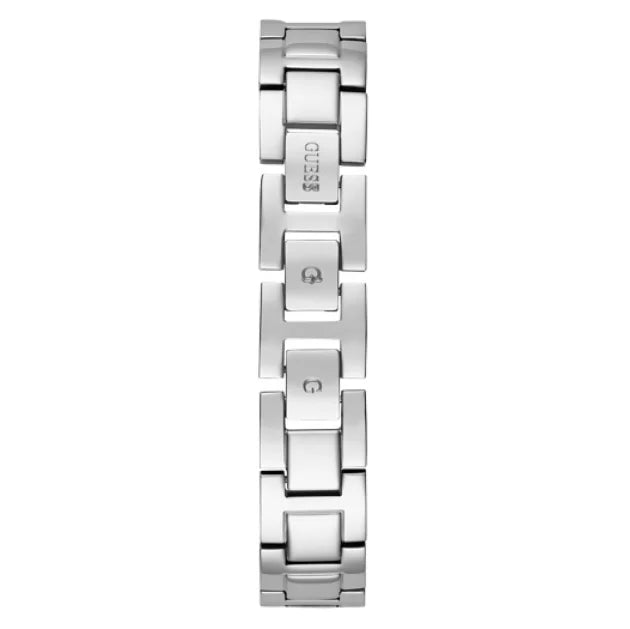 Guess Gala silver bracelet strap with pink pearl beads detail view
