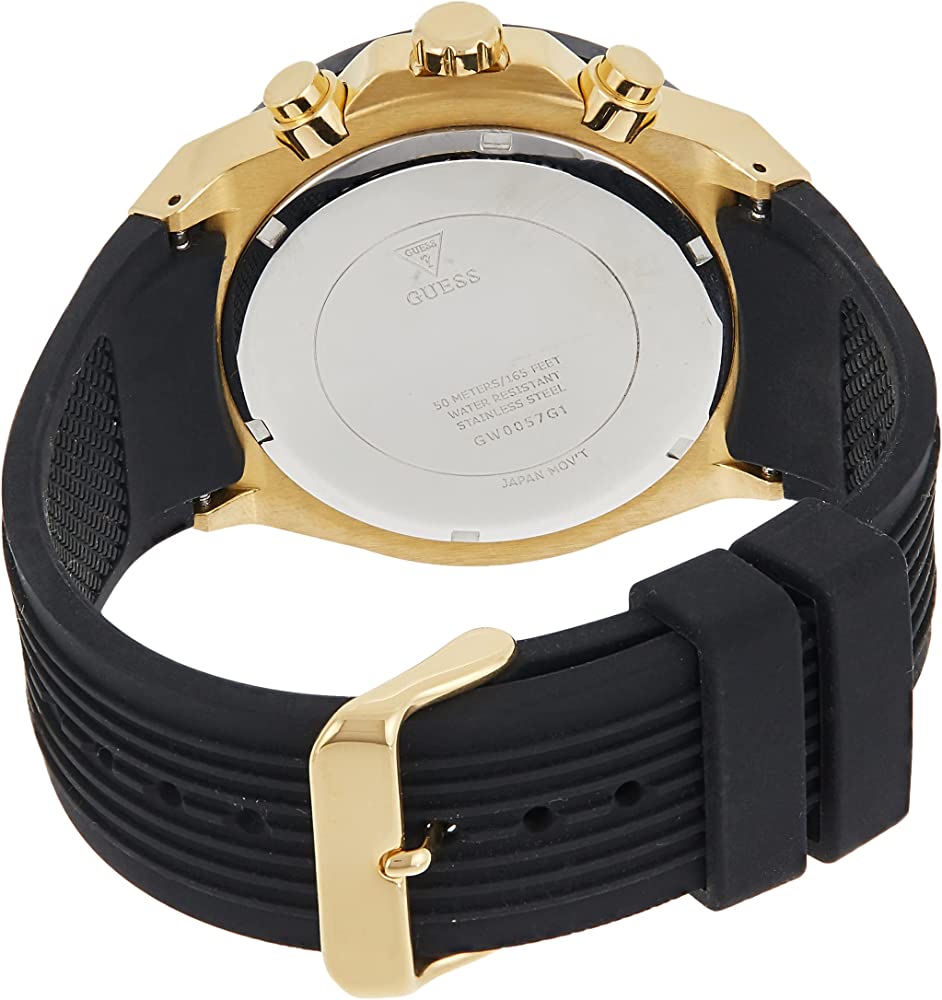 Guess Gold Case Black Strap Men’s Watch GW0057G1 - Watch