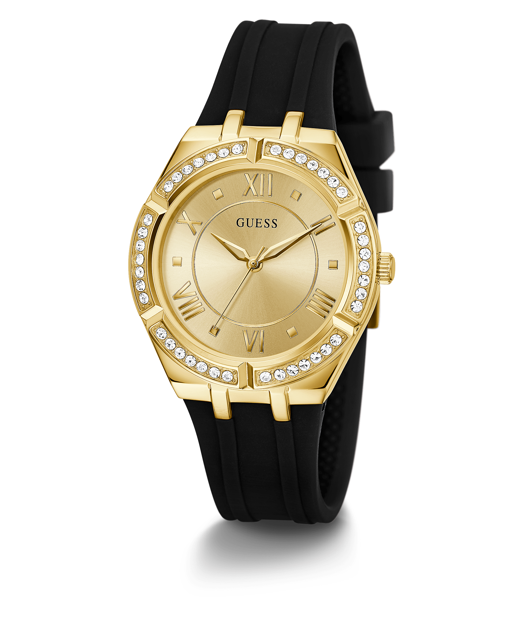 Guess Gold Cosmo Black Strap Women’s Watch GW0034L1 - Watch