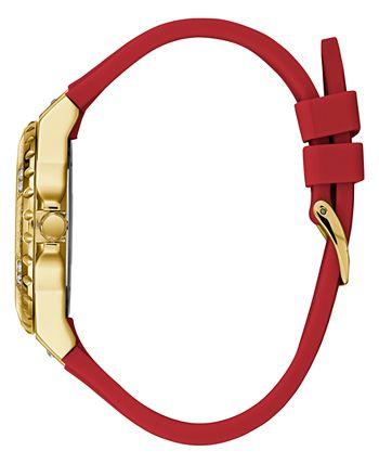 Guess Gold Tone Case Red Silicone Women’s Watch GW0431L1 - Watch