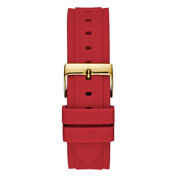 Guess Gold Tone Case Red Silicone Women’s Watch GW0431L1 - Watch