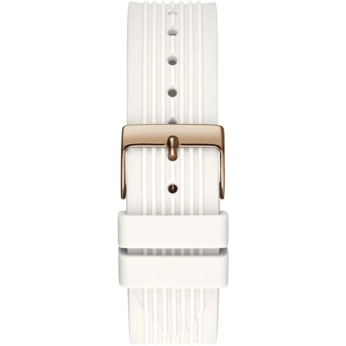 GUESS GW0030L3 white rubber strap with rose gold tone buckle