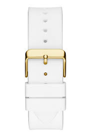 White rubber strap with gold-tone buckle from Guess GW0208G3 watch