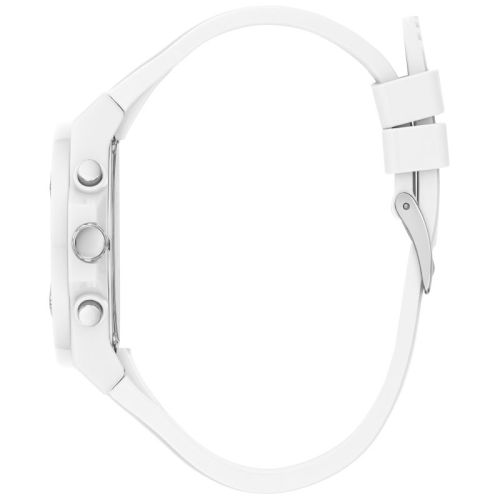 Guess GW0255L1 white watch side profile showing crown and pushers